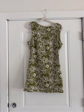 Lulus Fenicia Green Abstract Floral Embroidered Mini